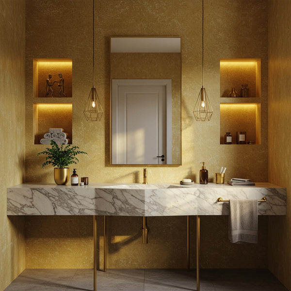 Carrara Marble Extra Wide Floating Sink (Wall-Mounted Minimalist Stone Vanity) M8M66